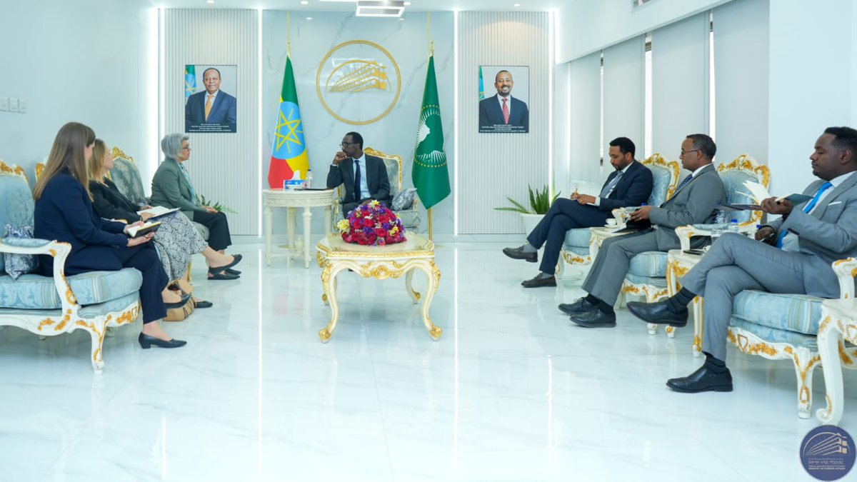 The Ministry of Foreign Affairs of #Ethiopia πͺπΉ (@mfaethiopia) on Twitter photo FM. Gedion held talks with EU Special Rep. <a href="/EUSR_Weber/">Annette Weber</a> on bilateral & regional issues.
He stressed inclusive political solutions & deeper cooperation to resolve challenges in the region. Weber praised Ethiopiaβs regional role & reaffirmed EUβs commitment to continued engagement. FM. Gedion held talks with EU Special Rep. <a href="/EUSR_Weber/">Annette Weber</a> on bilateral & regional issues.
He stressed inclusive political solutions & deeper cooperation to resolve challenges in the region. Weber praised Ethiopiaβs regional role & reaffirmed EUβs commitment to continued engagement.