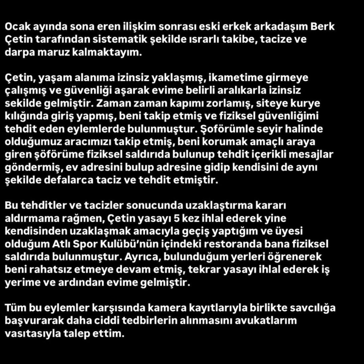 pusholder's tweet photo. Danla Bilic, eski sevgilisi Berk Çetin tarafından yumruklanarak darp edildiğini ve tacize maruz kaldığını açıkladı. https://t.co/alojQdy56j