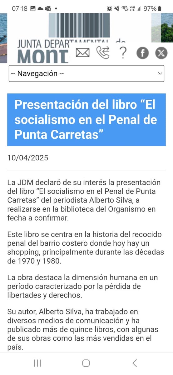 albertosilvauy's tweet image. “Que la obra destaca especialmente la dimensión humana de un período recordado por la pèrdida de libertades y derechos…” 
Parte de la fundamentacion, qué ayer generó por UNANIMIDAD en la #JuntaDepartamentaldeMontevideo, esta declaraciòn: