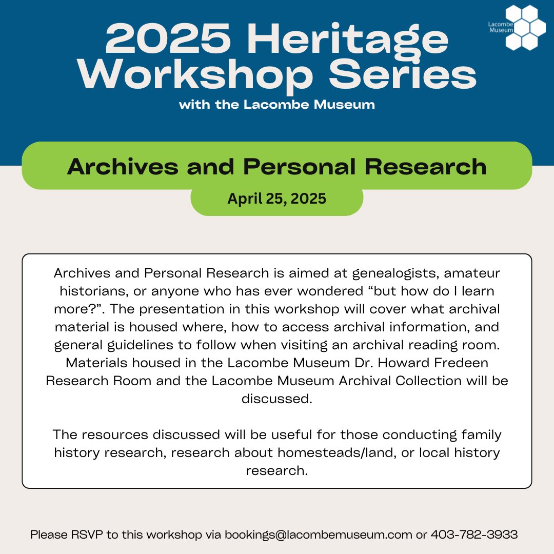 Join us for the second Heritage Workshop of 2025 for "Archives and Personal Research". In this workshop, we will explore available digital repositories, how to navigate the search for historical information, and what to expect when visiting a reading room. Register today!