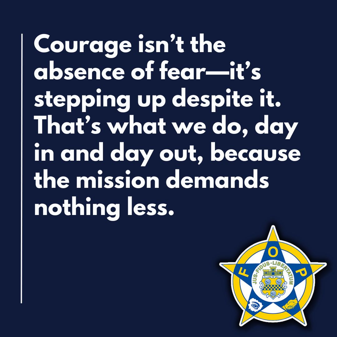 GLFOP's tweet photo. Fear exists, but so does courage. And we choose courage every single day.
#CourageUnderFire #MissionFirst #FearlessService #FOP #NFOP #FOPStrong #FOPFamily #HoldTheLine #BlueFamily https://t.co/bcAdTnCLiM