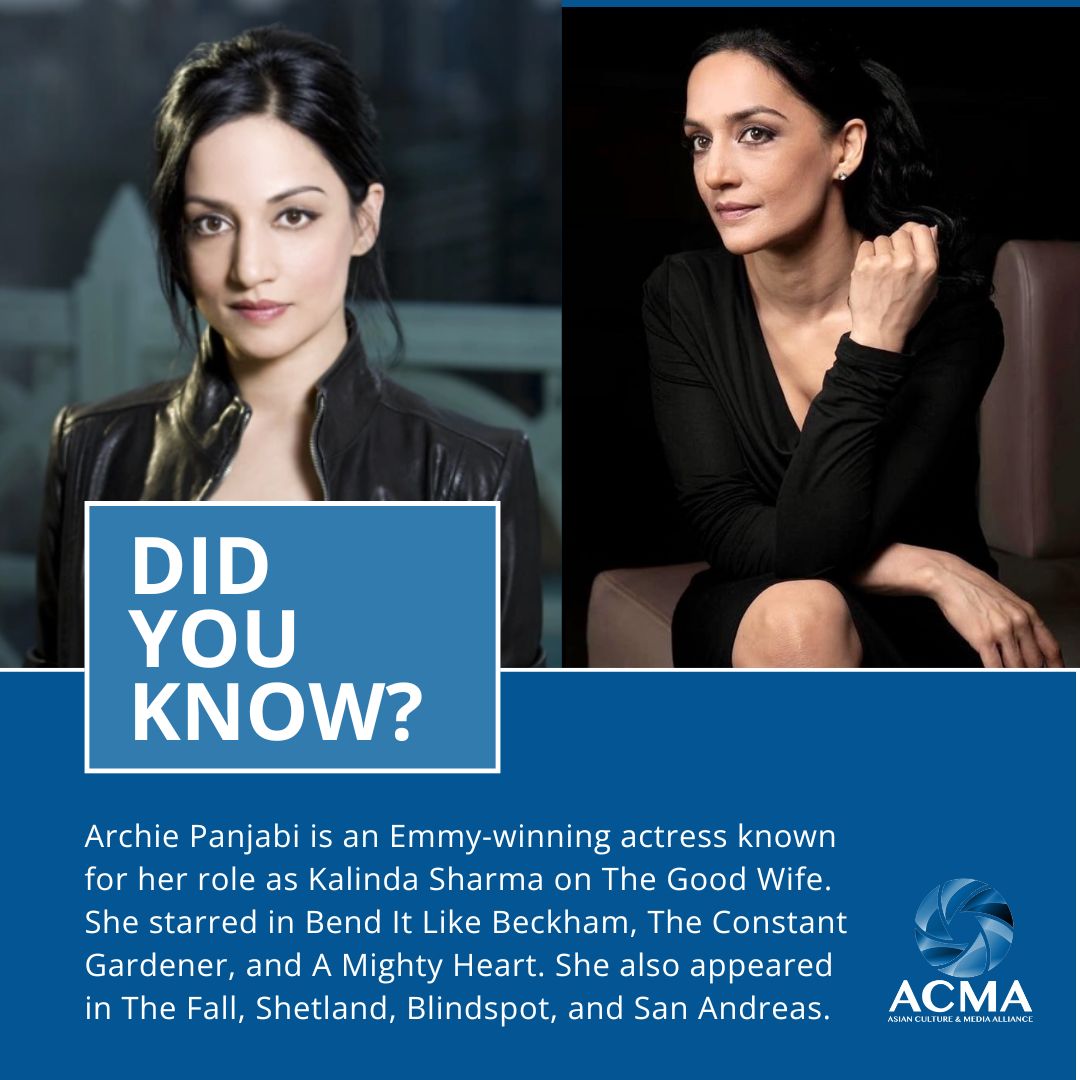 acmasocal's tweet image. Did you know? In 2010, Archie Panjabi became the first Asian actor to win a Primetime Emmy for acting, breaking barriers with her role in The Good Wife. A win for representation and Asian voices in Hollywood. #APIHeritage #ACMA4o