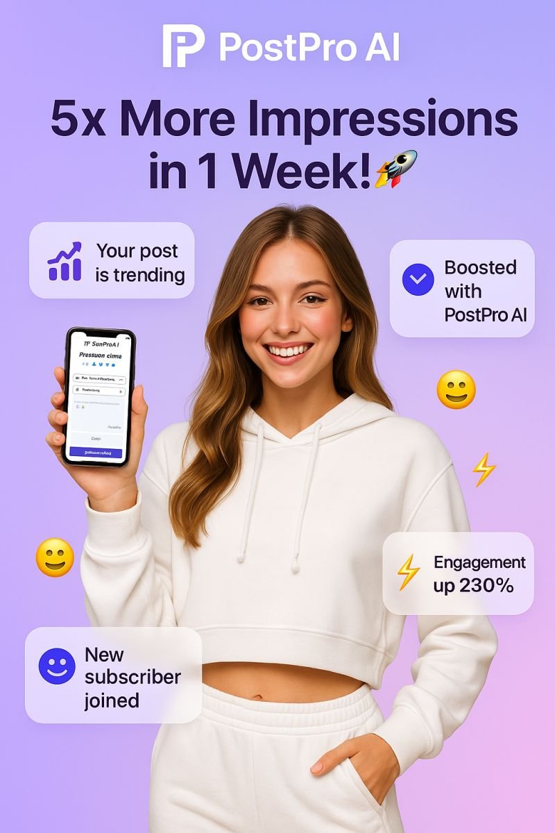 postpro_ai's tweet photo. Struggling to grow on Instagram, Twitter, or LinkedIn?
You're posting consistently...
but still seeing:
❌ Low reach
❌ No engagement
❌ Zero growth
Here's what fixed it for 100+ creators (and me):
👉 https://t.co/30QpduH6En
⚡ AI that writes your captions, hashtags &amp; post timing https://t.co/tYLvv4sAQR
