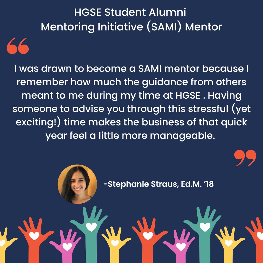 hgse_alumni's tweet image. Today is the official last day of the 2024-2025 SAMI program! As a perfect send-off, meet SAMI mentor and #NationalVolunteerMonth spotlighted alum Stephanie Straus, Ed.M. &apos;18! #hgse #hgsealumni #harvardeducation @harvardeducation