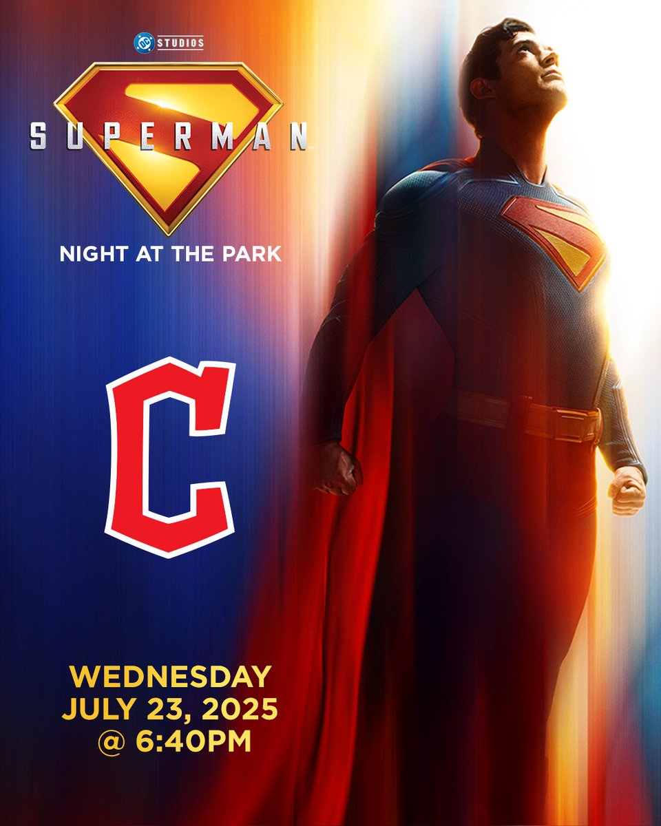 CleGuardians's tweet photo. Truth, Justice, and a Better Tomorrow. 

The Guardians are excited to host DC’s Superman™ Night Wednesday, July 23, at Progressive Field. Fans will have a chance to show off their Superman™ pride with a Metropolis Meteors t-shirt giveaway for the first 15,000 fans.

Plus, purchase a special Theme Night ticket to get a seat to the game and a limited-edition a Superman™ bobblehead. Whether your favorite character is Clark Kent, Krypto, or any of their other friends or foes, get your tickets now for this fun night at the ballpark.

#GuardsBall