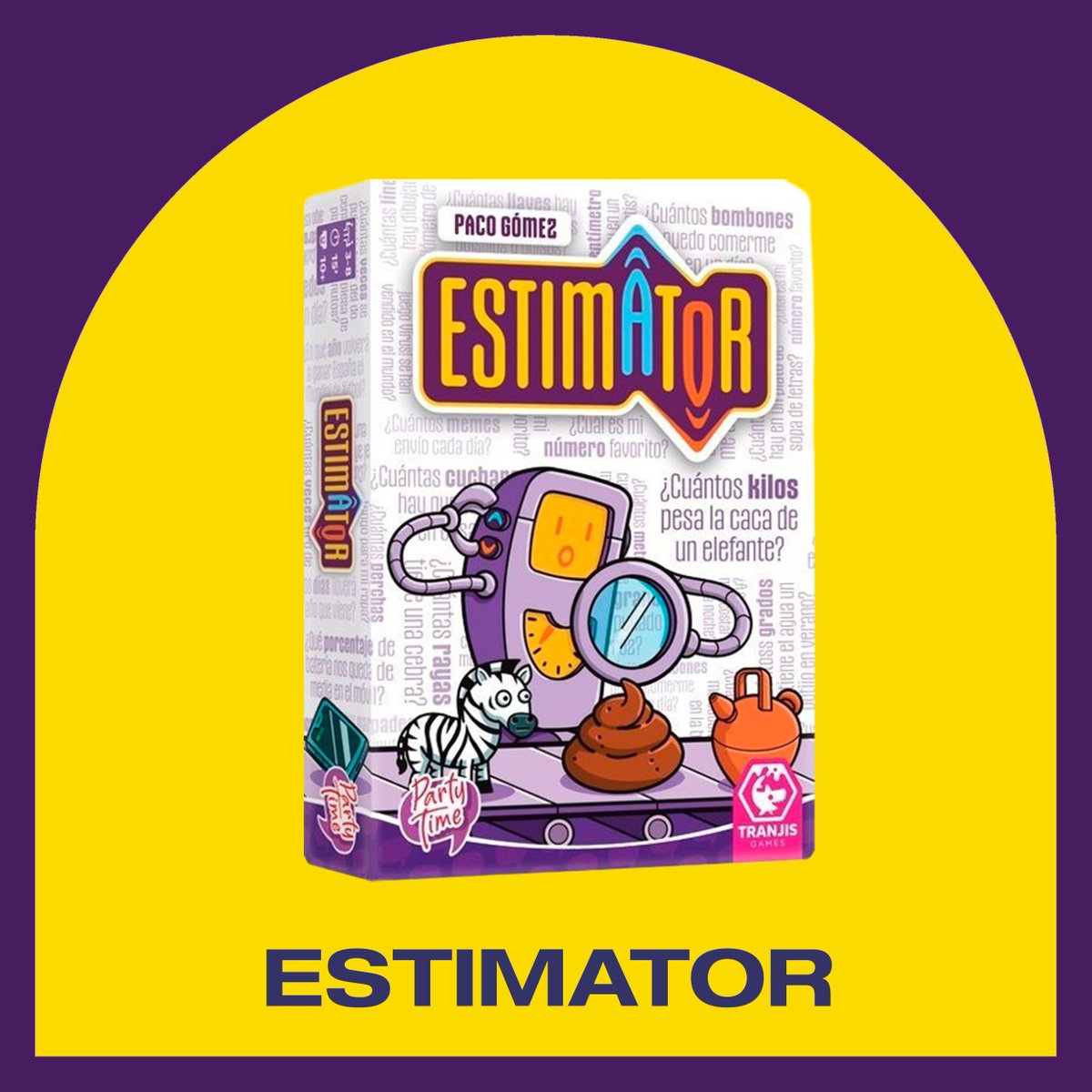 asociacionludo's tweet photo. 🚀 Estimator, de Paco Gómez @pacogomez_games es un juego de cartas donde estimarás todo lo mesurable. Preguntas incalculables como "¿Cuánto pesa la caca de un elefante?" o "¿Cuántas rayas tiene una cebra?". No importa que las sepas sino que lo calculen los demás. https://t.co/1YpcAYdbGR