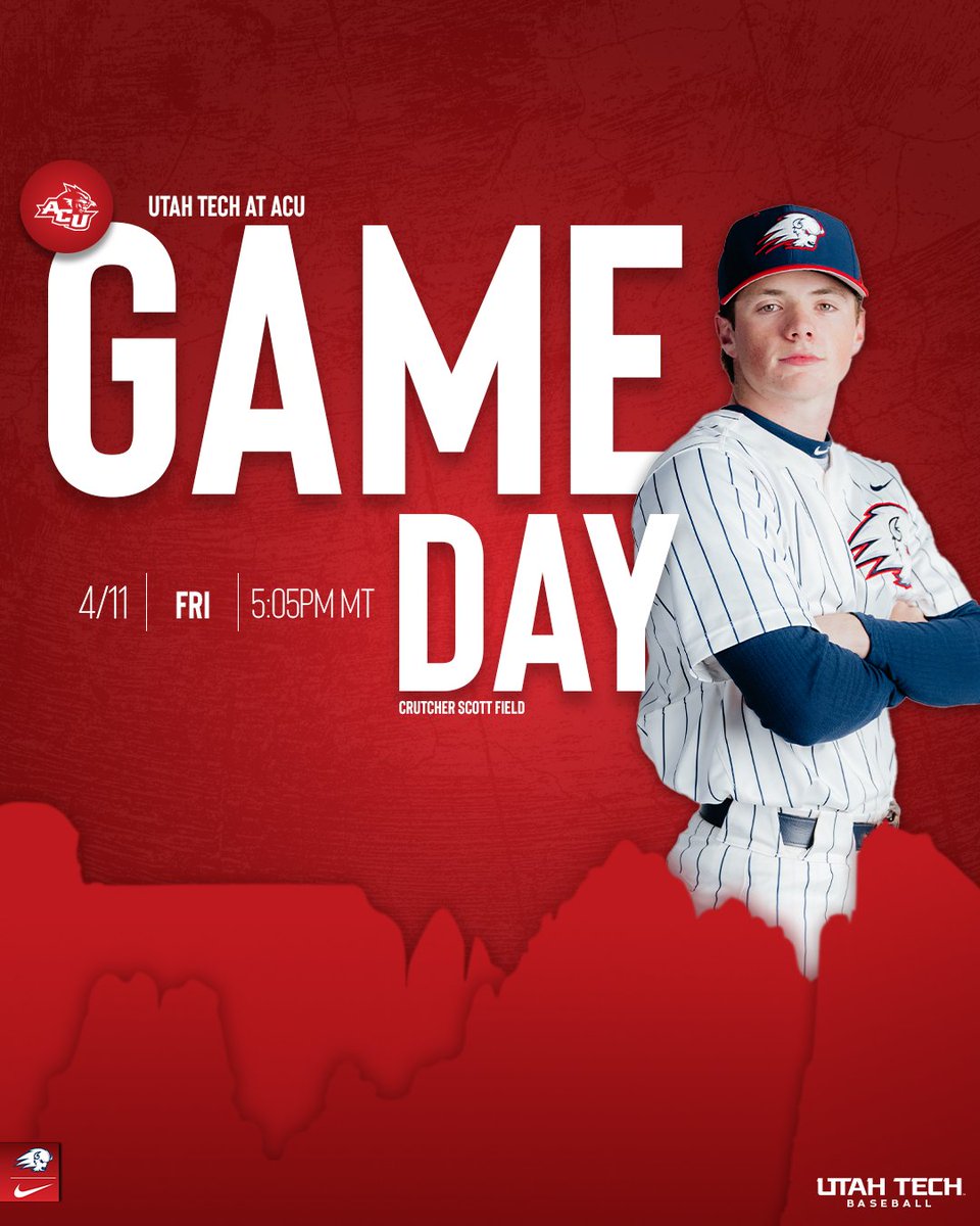 UtahTech_BASE's tweet photo. GAME DAY!!
⚾️ - at @ACU_Baseball  
🏟 – Abilene, Texas
⏰ -  5:05 p.m. (MT)
🖥 - https://t.co/agGuVzWioU
📈 - https://t.co/8WxDD3IyDC
#UtahTechBlazers | #WACbsb https://t.co/Eg8K4ICCHV