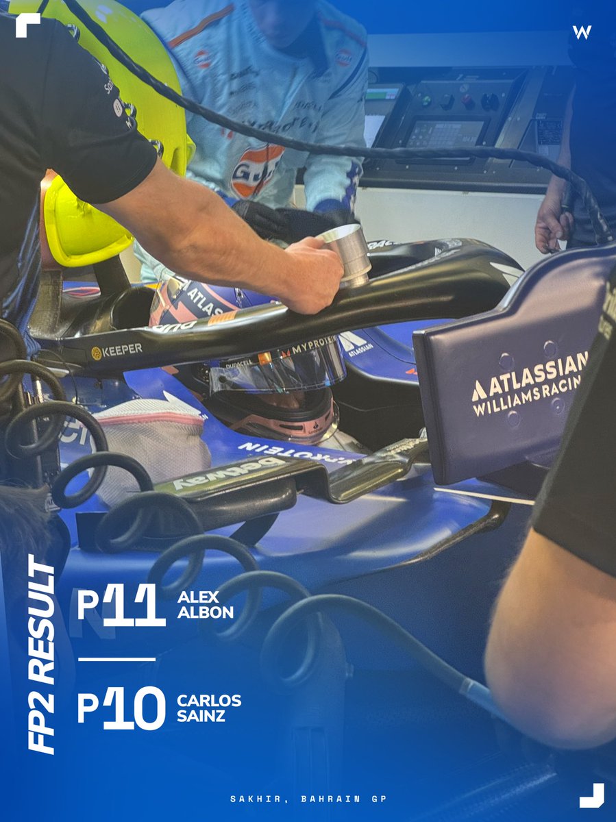 FP2 complete. ✅ 

#F1 #FormulaOne #Williams #WilliamsRacing #BahrainGP