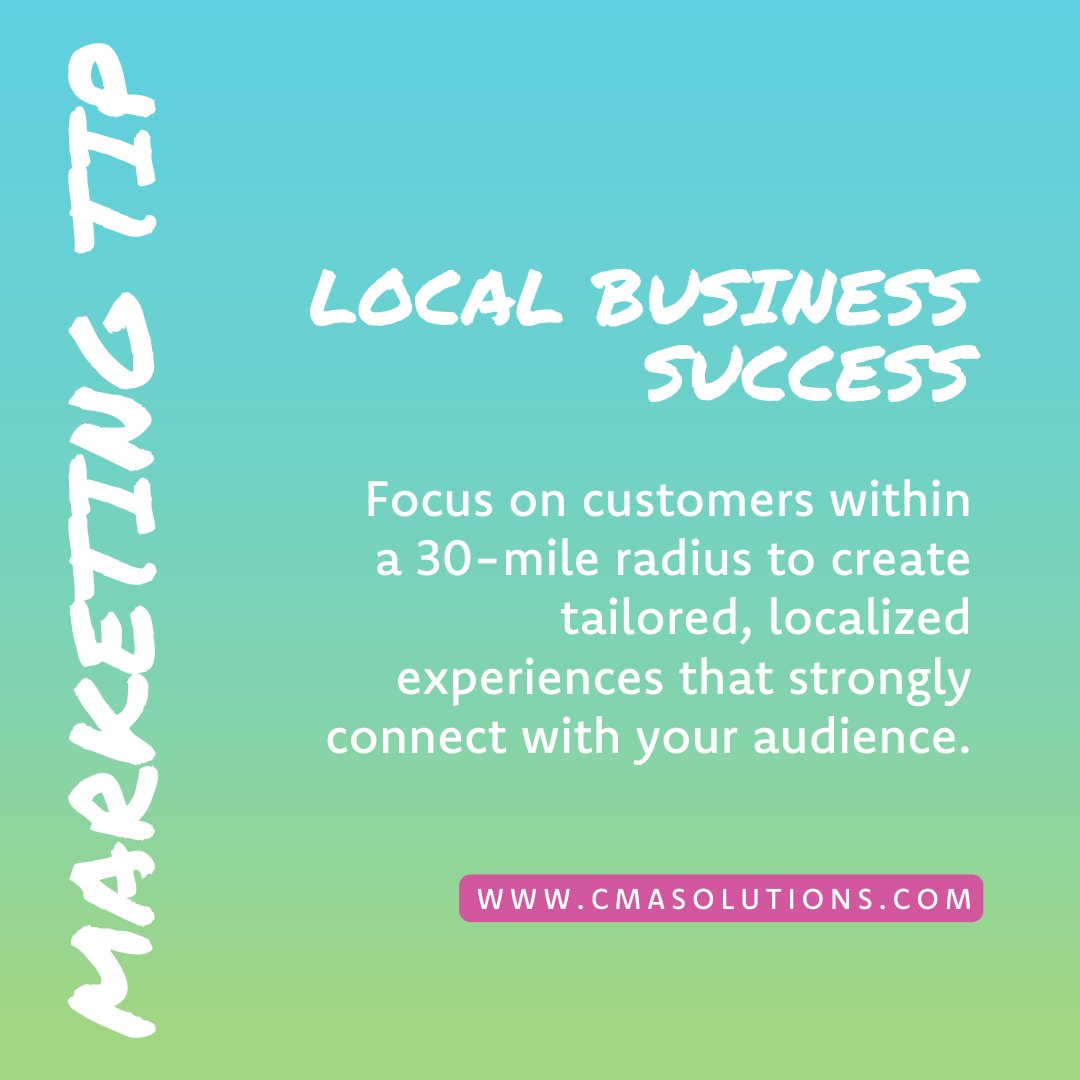 CMAresults's tweet photo. Instead of reaching out to customers everywhere, businesses should also focus on building connections with those nearby. This can be done through targeted advertising, partnerships, &amp; more. See how you can capture #localbusiness success at: https://t.co/hM0uKfLRuf #marketing https://t.co/JdfaDJ4SvY