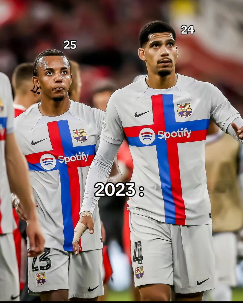 araujo_ball's tweet image. Shed a tear ngl, it was literally yesterday when they were 23 and I was insanely hyped for this CB duo when Kounde arrived 🥲