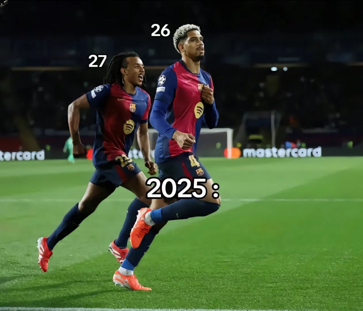 araujo_ball's tweet image. Shed a tear ngl, it was literally yesterday when they were 23 and I was insanely hyped for this CB duo when Kounde arrived 🥲
