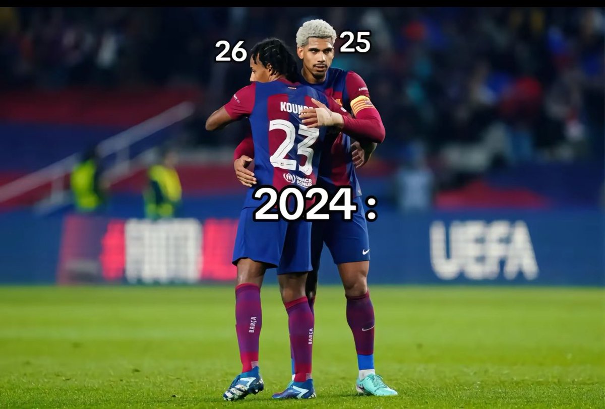 araujo_ball's tweet image. Shed a tear ngl, it was literally yesterday when they were 23 and I was insanely hyped for this CB duo when Kounde arrived 🥲