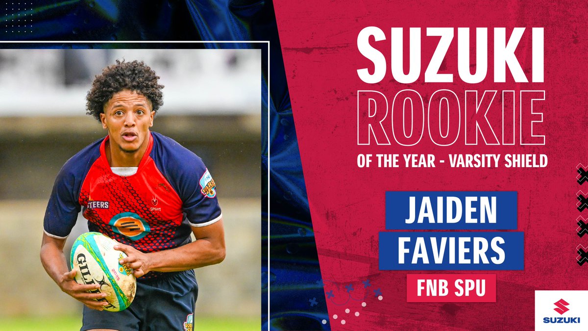 Congratulations to Jaiden Faviers the speedster from Sol Plaatjes University who was voted as the <a href="/Suzuki_ZA/">Suzuki SA</a>  Rookie of the Year! 

He had a superb debut season for the Gemmies and we can't wait to see what his future holds!

#NxtLevel #RugbyThatRocks