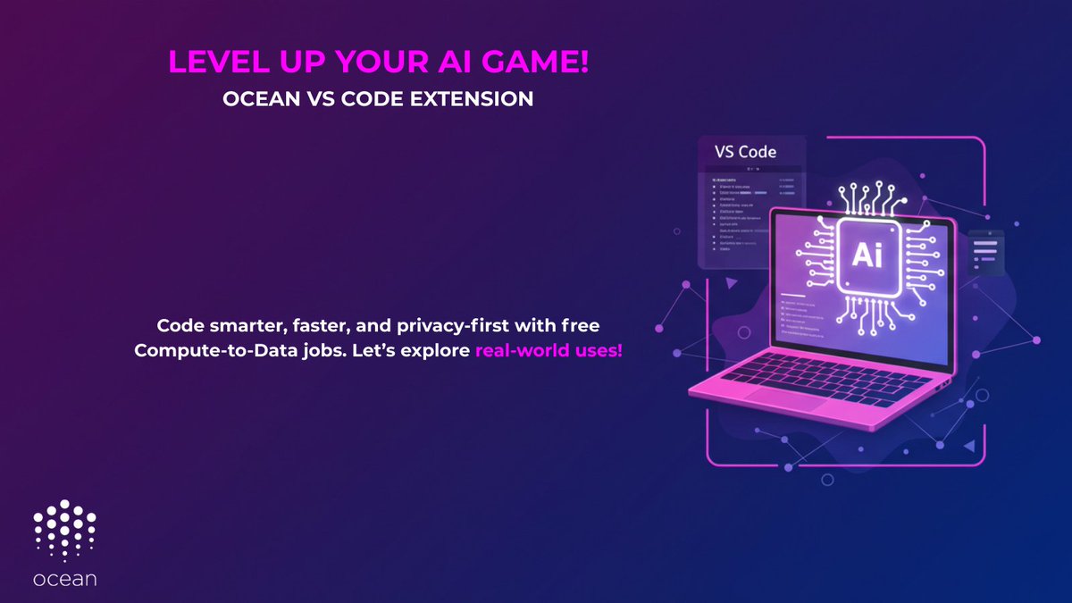 Daren_xy's tweet image. 🧵 Hey devs! Ready to supercharge your AI projects with the Ocean VS Code Extension?

 Let’s dive into real-world stories to show how it makes coding faster, easier, and 100% privacy-preserving, all with free Compute-to-Data jobs! 🚀 

@oceanprotocol @op_ambassadors $ASI