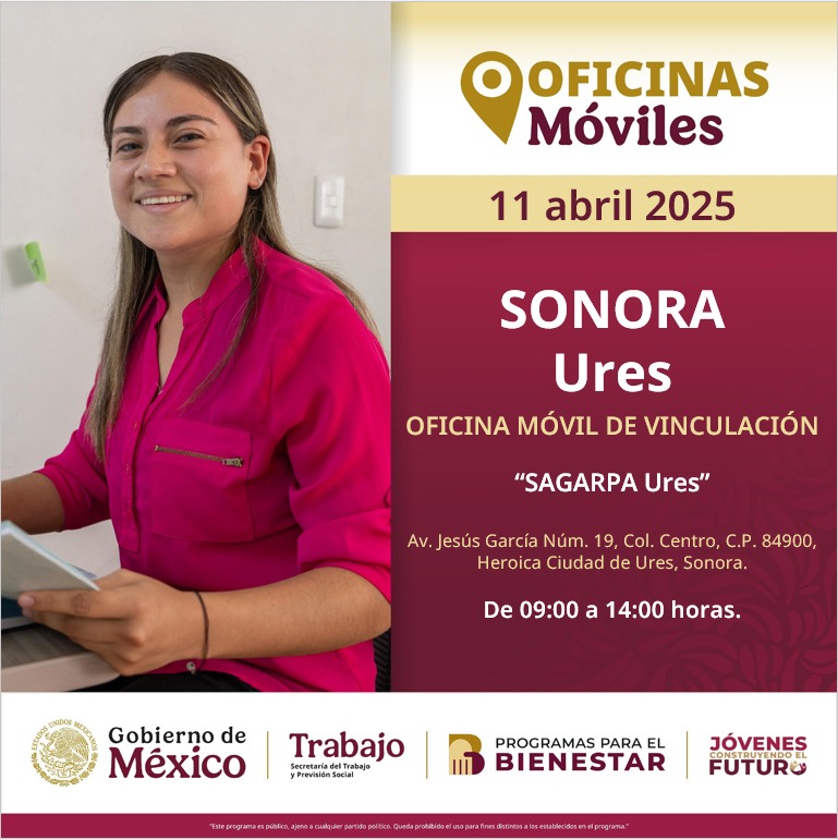 BienestarmxS's tweet photo. 📢¡Es etapa de postulaciones!📢
Acude a las oficinas móviles, hoy estarán en Hermosillo y Ures para atender tus dudas.

#JóvenesConstruyendoElFuturo #PlataformaAbierta
#PostulacionesJCF https://t.co/WbVrF2W59y