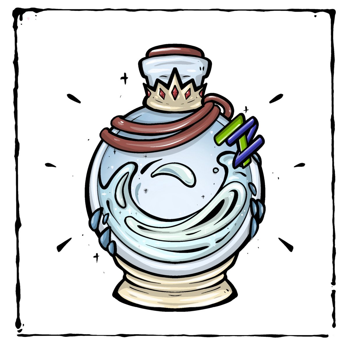 shadvi_7Z's tweet photo. We have a ch point redem icon!!!
Holy Thigh Sweat bottle 
Forged by the talented @alemidraws https://t.co/gnMhgQ353Q