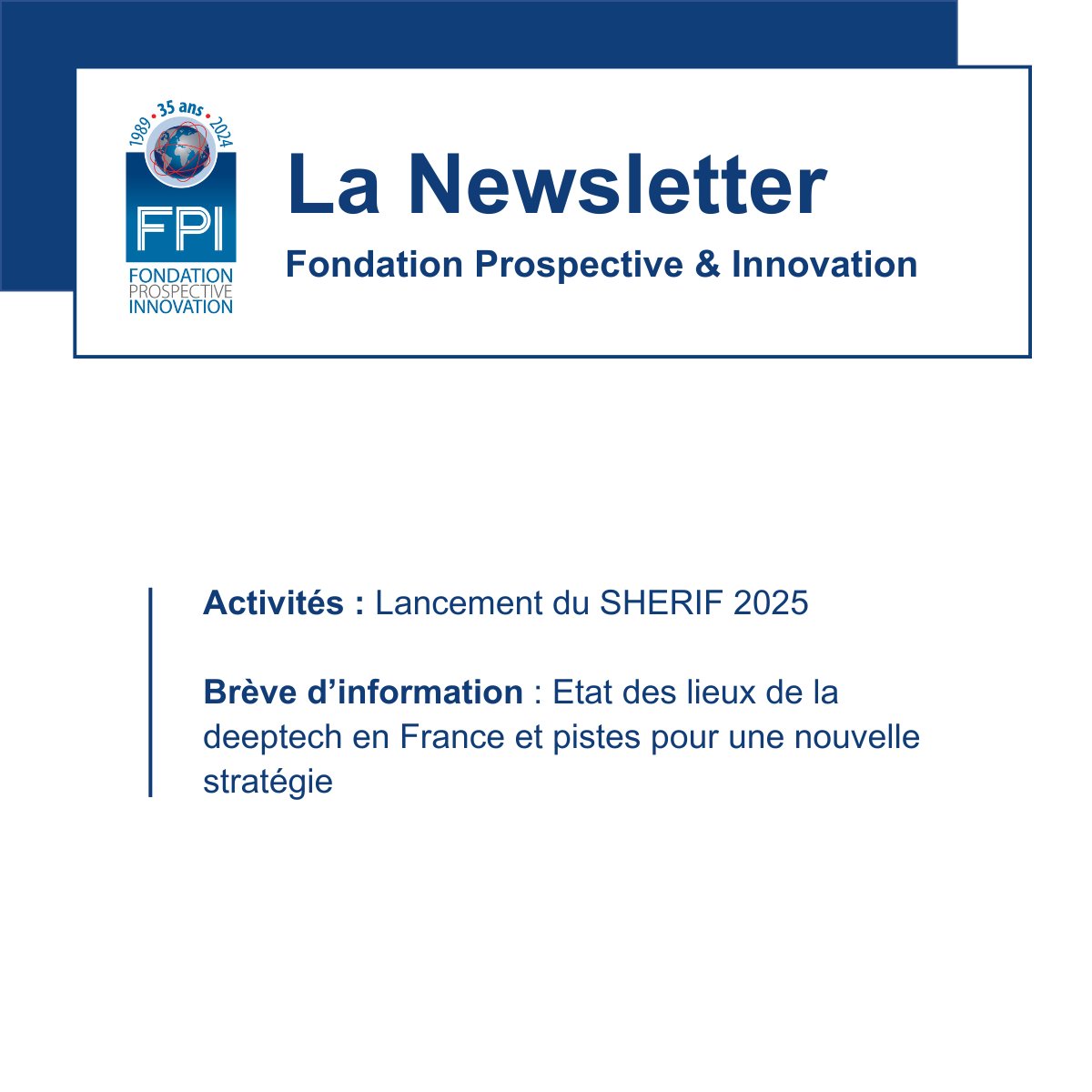 Fondation Prospective & Innovation (@fondationfpi) on Twitter photo ➡️ Découvrez la Newsletter de la <a href="/FondationFPI/">Fondation Prospective & Innovation</a> du vendredi 11 avril 2025 : urls.fr/V23wO-
📷 Pour retrouver nos publications et suivre notre programmation : urls.fr/BMpM0F
<a href="/jpraffarin/">Jean-Pierre Raffarin</a> <a href="/jf_cope/">Jean-François Copé</a> <a href="/EmmanuellePeres/">Emmanuelle PERES</a> <a href="/Paul_Derreumaux/">Paul Derreumaux</a> <a href="/jean_bizet/">Jean Bizet</a> ➡️ Découvrez la Newsletter de la <a href="/FondationFPI/">Fondation Prospective & Innovation</a> du vendredi 11 avril 2025 : urls.fr/V23wO-
📷 Pour retrouver nos publications et suivre notre programmation : urls.fr/BMpM0F
<a href="/jpraffarin/">Jean-Pierre Raffarin</a> <a href="/jf_cope/">Jean-François Copé</a> <a href="/EmmanuellePeres/">Emmanuelle PERES</a> <a href="/Paul_Derreumaux/">Paul Derreumaux</a> <a href="/jean_bizet/">Jean Bizet</a>