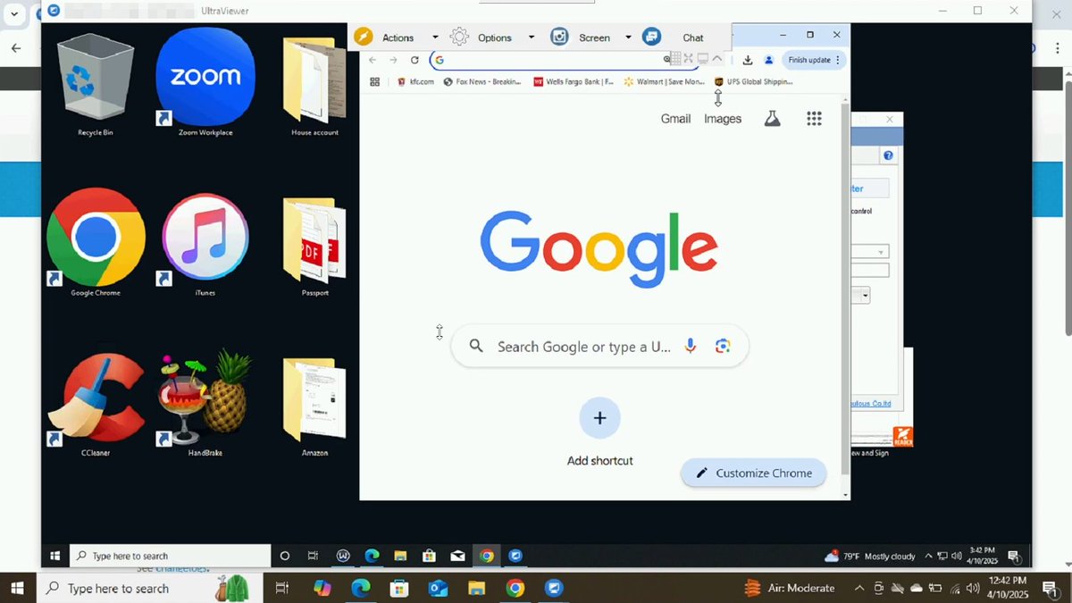 NanoBaiter's tweet photo. 7/ Now its time to turn the tables on them. 

While the scammer was trying to convince me to transfer the funds to his "new secure wallet" I was secretly reversing the remote connection back to his computer. (This is the scammers computer screen) 

(IP Address: 183.83.156.206) https://t.co/AhSyVNuQZR