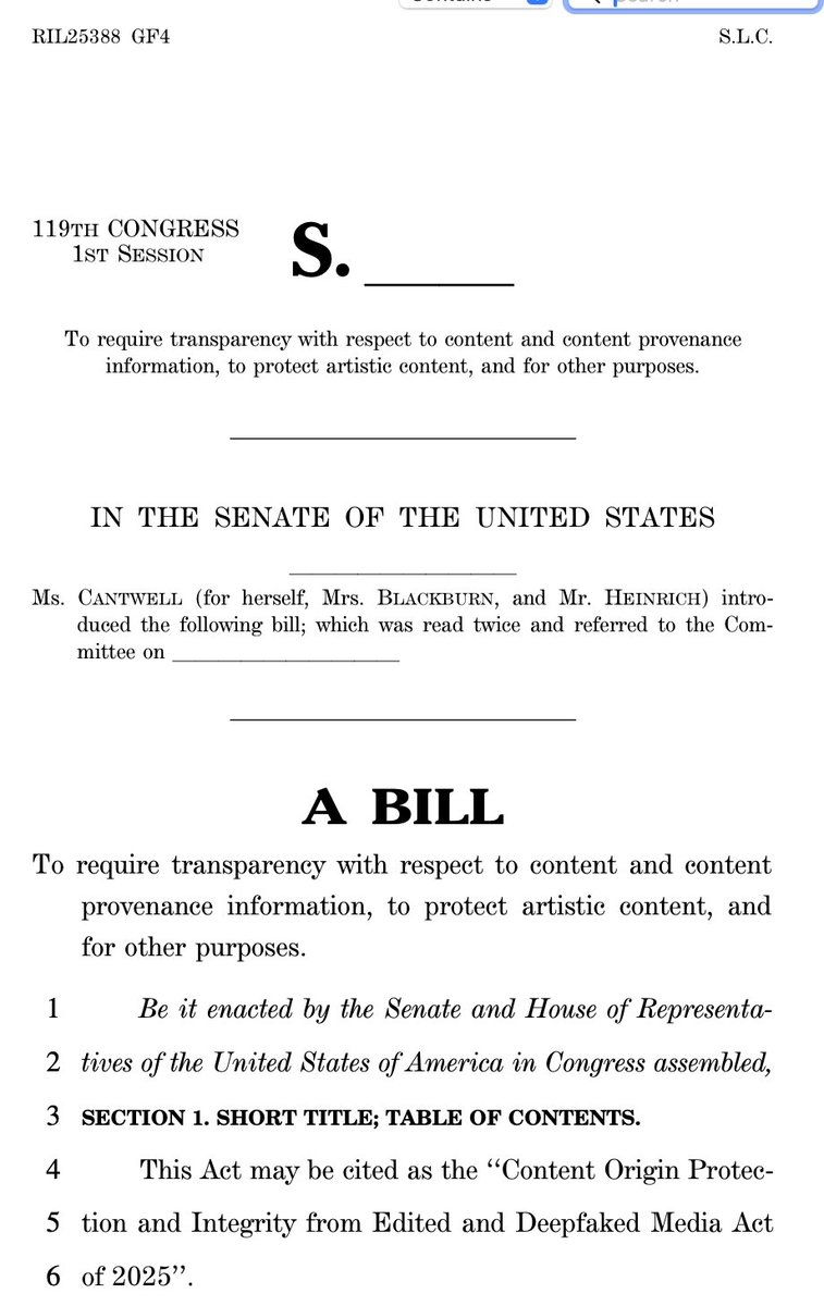 1/ The COPIED Act Coopts © Law &amp; Judiciary Jurisdiction: Hard to imagine a bill more hostile to gen AI development, and the core of US © law itself, than the fair use-fatal COPIED Act. It's also a massive assault on Senate Judiciary Committee turf by Commerce...
Let's dive in&gt;&gt;🧵