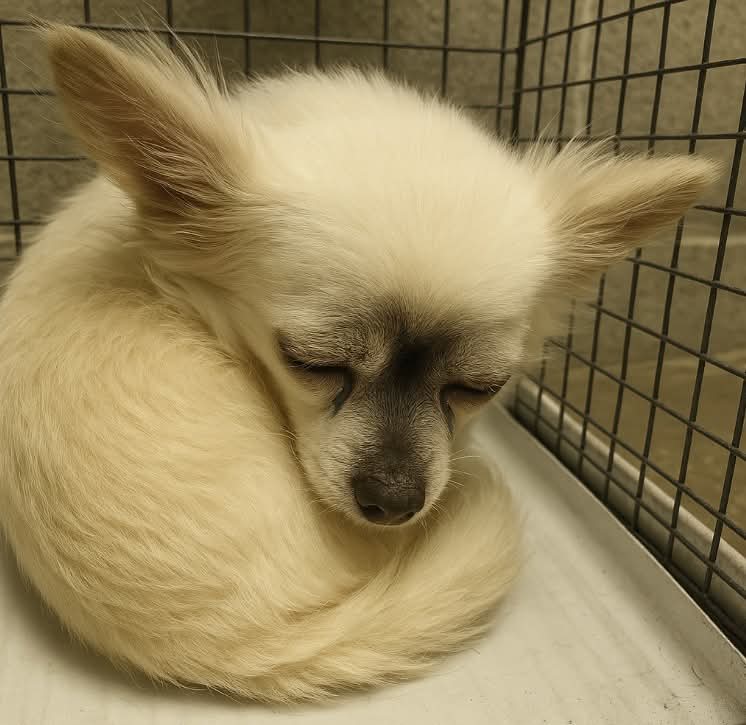 19 years. That’s how long she gave love, loyalty, and devotion. And now, at the age where she should be nestled in soft blankets and familiar arms, Princess was dumped behind cold wire bars like yesterday’s news.

She isn’t sleeping in this photo. She’s shutting the world out.