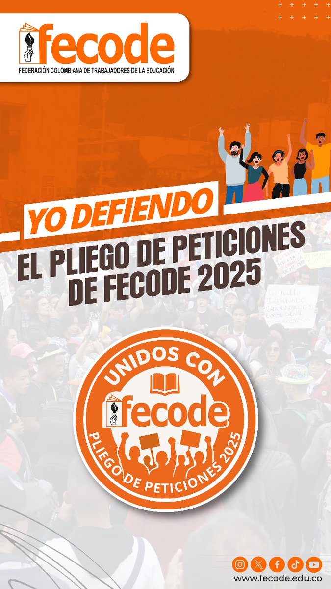 fecode's tweet photo. 💪🏽📙Yo defiendo el Pliego de Peticiones de FECODE 2025 https://t.co/uAIf1gk6Zm