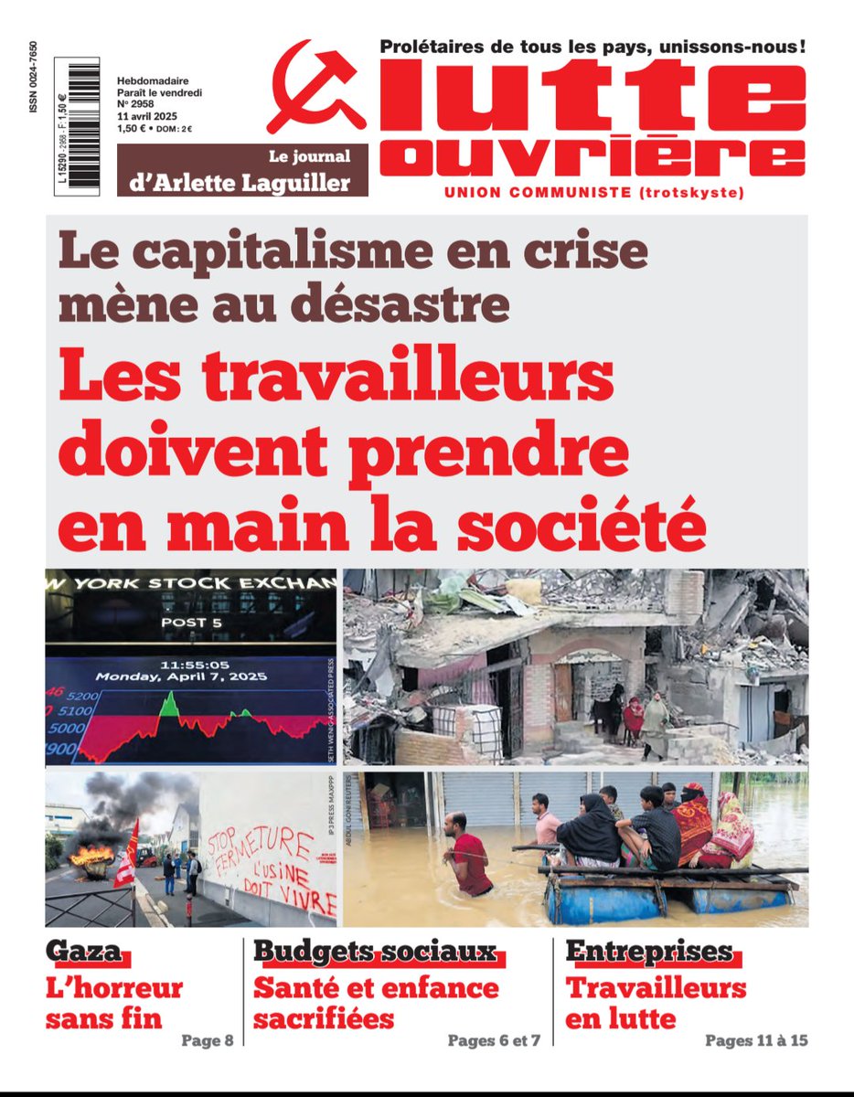 MarieDucruet_LO's tweet photo. #TariffWar #Trump #Guerre #Protectionisme ... Face au chaos capitaliste pas de sauveur ! Travailleurs sauvons nos, ns mêmes !
Viens en discuter avec les militants de @LutteOuvriere demain à #Grenoble 🚩✊
=> Rdv de 10h à 12h et de 14h à 16h place Félix Poulat (devant la Fnac) https://t.co/uYiLExE2dg