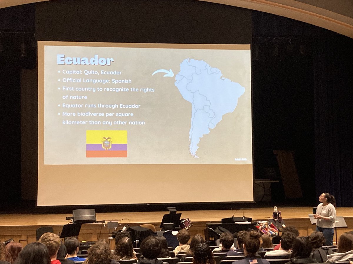 SBRHS_WLDept's tweet photo. Today's honored guest Marielle spoke to our students about her once in a life time trip to the Galapagos Islands!! Marielle taught our students about Ecuador, the wildlife and her use of Spanish at the local shops and restaurants!! Such great memories!
🇪🇨🇪🇨🇪🇨
#SBRHS
@SBRHSBrels https://t.co/FqtRUbkkPK
