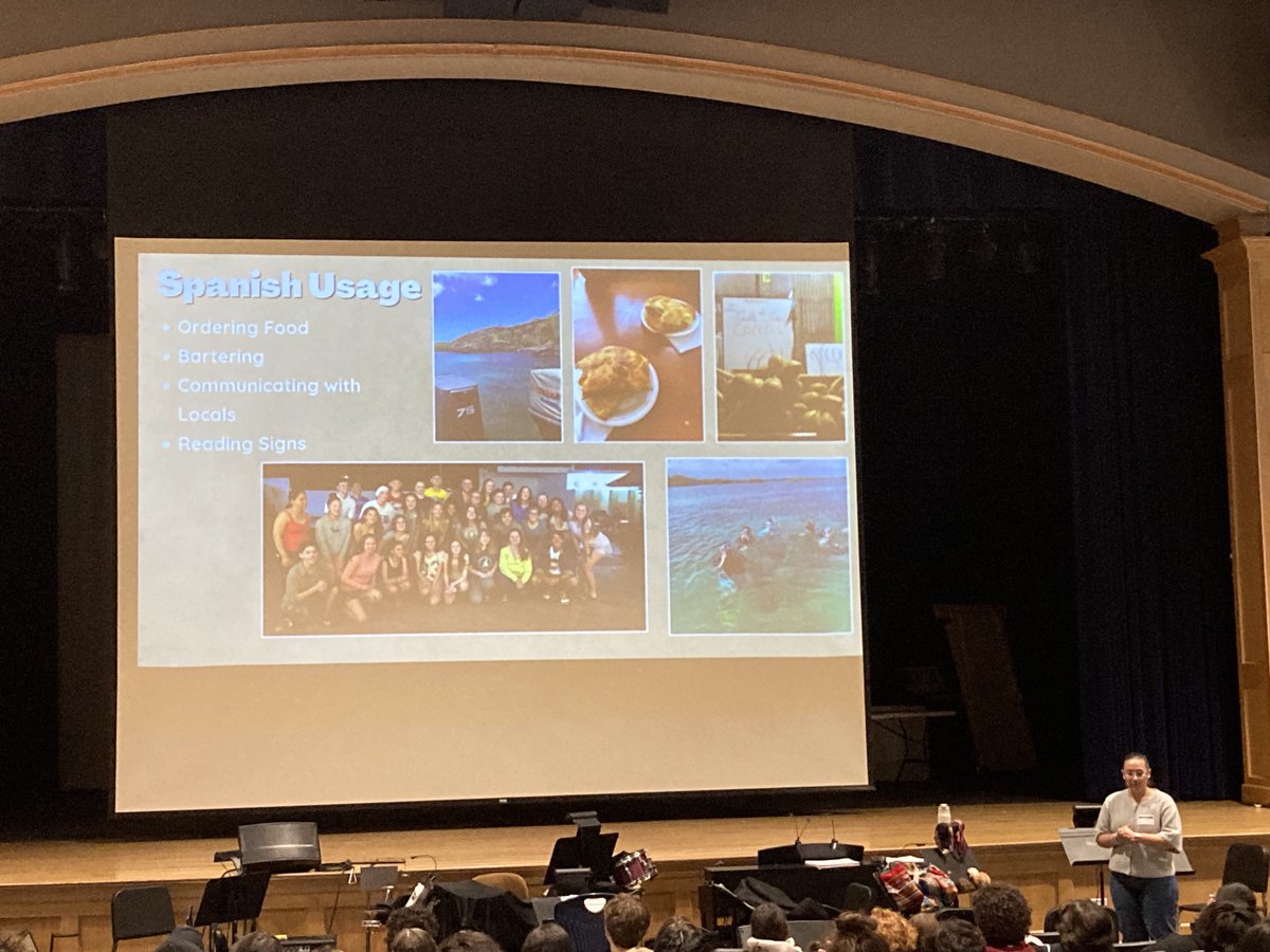 SBRHS_WLDept's tweet photo. Today's honored guest Marielle spoke to our students about her once in a life time trip to the Galapagos Islands!! Marielle taught our students about Ecuador, the wildlife and her use of Spanish at the local shops and restaurants!! Such great memories!
🇪🇨🇪🇨🇪🇨
#SBRHS
@SBRHSBrels https://t.co/FqtRUbkkPK