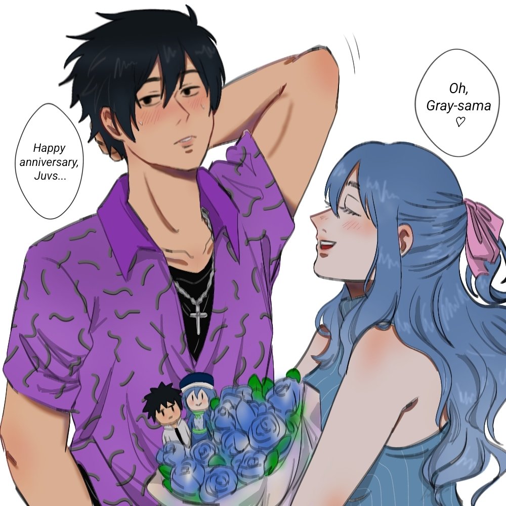 hakoshrimp's tweet photo. #GruviaMonth2025 week 2: Anniversary 🌹🦋

(I just know that Gray is actually romantic when he's alone with Jubi😌) https://t.co/0NausyIFMa