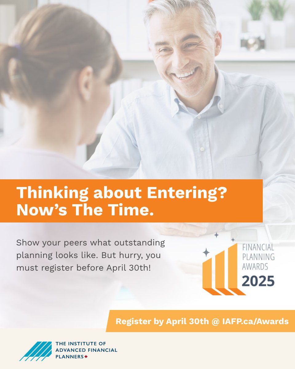Now's the time to enter the 2025 FPAC Financial Planning Awards (with <a href="/fpacanada/">Financial Planning Association of Canada</a>)
Compete with planners from across the country
Earn national recognition
Win a trip to the 2025 IAFP® Symposium

Deadline: April 30: iafp.ca/awards

#FPawards
