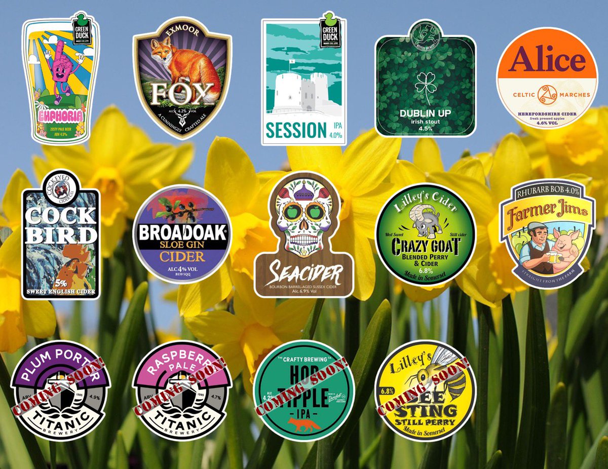 Kegandcomfort_micropub (@kmicropub) on Twitter photo On the bar today!
Beer Board: goo.gl/BCjKCK
<a href="/greenduckbrew/">Green Duck Beer Co</a> <a href="/exmoorales/">Exmoor Ales</a> <a href="/WilyFoxBrewery/">Wily Fox Brewery</a> <a href="/CelticMarches/">Celtic Marches</a> <a href="/cockeyedciderco/">Cider</a> <a href="/FetchTheDrinks/">Fetch The Drinks</a> <a href="/SeaCiderSussex/">SeaCider</a> <a href="/lilleyscider/">Lilley's Cider</a> #FarmerJimsCider
#RealAleFinder On the bar today!
Beer Board: goo.gl/BCjKCK
<a href="/greenduckbrew/">Green Duck Beer Co</a> <a href="/exmoorales/">Exmoor Ales</a> <a href="/WilyFoxBrewery/">Wily Fox Brewery</a> <a href="/CelticMarches/">Celtic Marches</a> <a href="/cockeyedciderco/">Cider</a> <a href="/FetchTheDrinks/">Fetch The Drinks</a> <a href="/SeaCiderSussex/">SeaCider</a> <a href="/lilleyscider/">Lilley's Cider</a> #FarmerJimsCider
#RealAleFinder