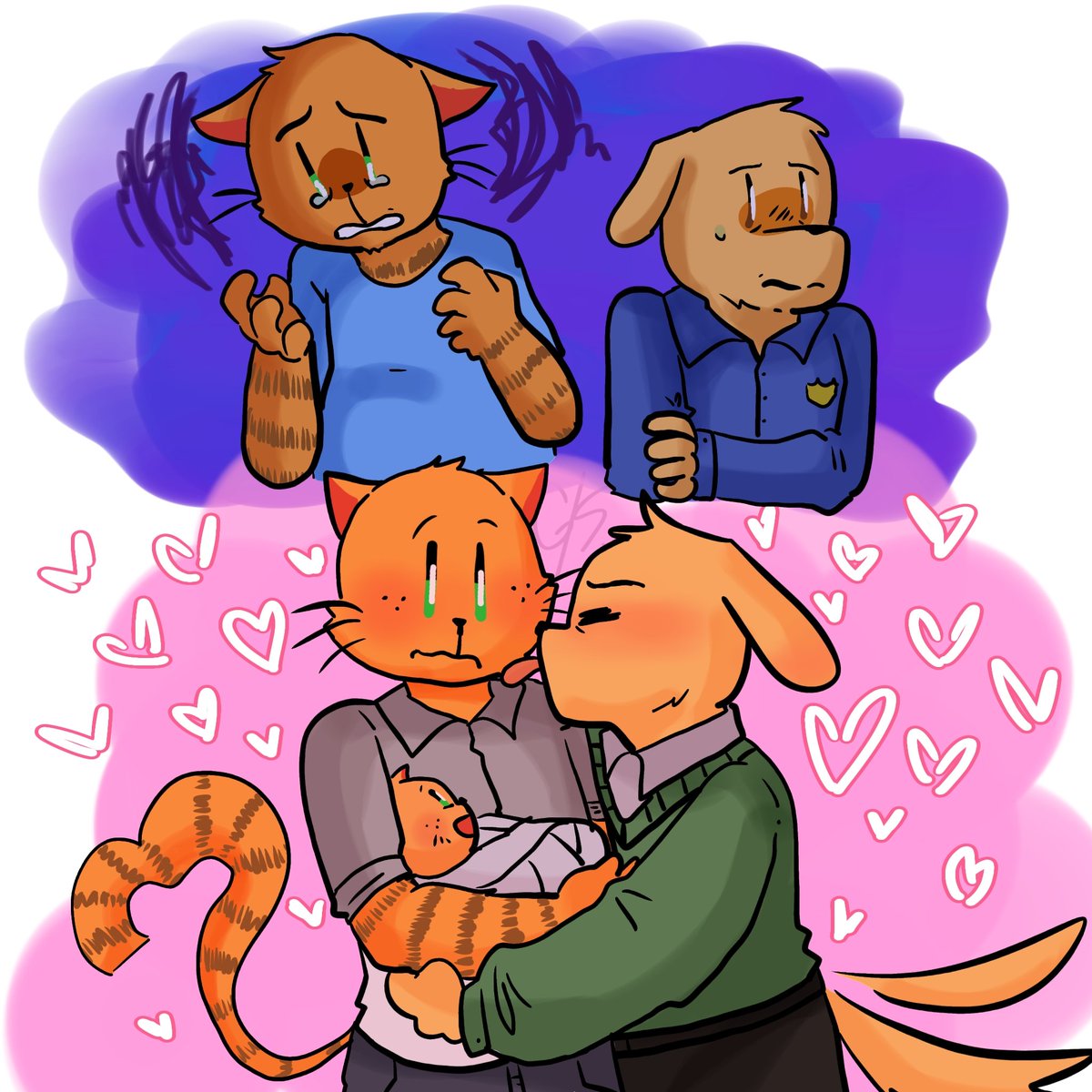 SHIOMIK4's tweet photo. Aquí esta mi dibujito para el #MOCHIDTIYS2025 !! Espero que te guste @SFiino!! Lo puse en digital y tradicional por que no me decida por uno, por cierto me encanta el au de conalep!! Y el de festejon se está llevando mi poca sanidad mental. . .

#dogmanconalepau #fanart #dibujo https://t.co/qy7uAukc4C