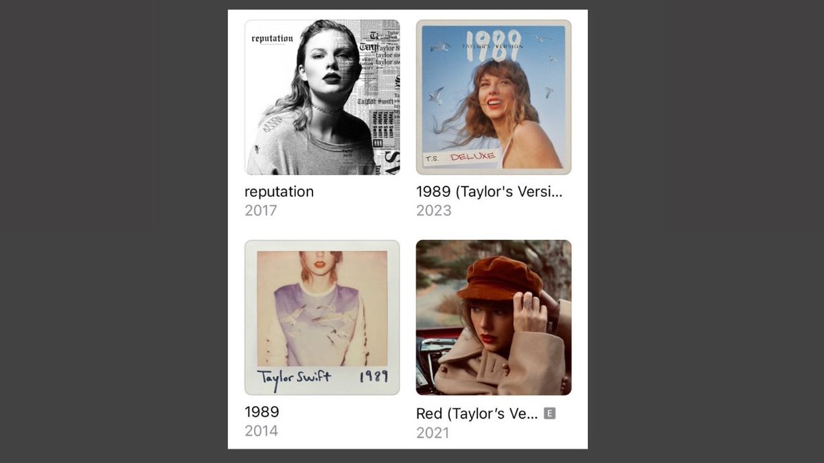 updateswiftbr's tweet image. EITA! Ordem dos álbuns de Taylor Swift é oficialmente alterada no Apple Music. Agora suas regravações ficam ao lado dos álbuns ‘stolens’. 👀

— Apenas o “Fearless (Taylor’s Version)” aparece em sua ordem original de lançamento.