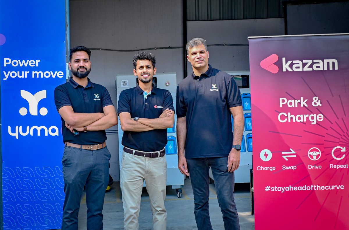 We’re proud to partner with <a href="/KazamEnergy/">KazamEnergy</a>, India’s leading EV charging solutions provider. Through this collaboration, Yuma’s battery-swapping units will be integrated into Kazam’s Park &amp; Charge (P&amp;C) hubs nationwide.

Read more here: energetica-india.net/news/kazam-yum…