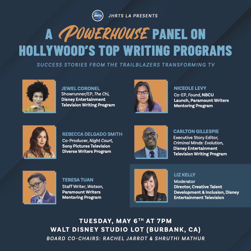 With a mission to inspire the next generation of writers, come and listen to success stories from trailblazers transforming linear and nonlinear television today!
 
Date:
Tuesday, May 6, 2025
Walt Disney Studio Lot
Burbank, CA

RSVP: hrts.org/eventsmodule/#…