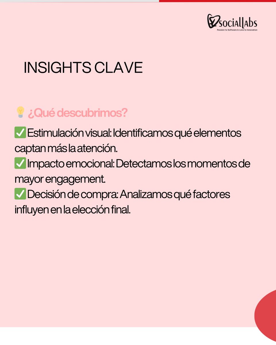 SocialLabsBCN's tweet photo. 🔍 ¿Qué obtenemos?
Identificamos qué estímulos visuales generan mayor impacto emocional.
Detectamos momentos clave de engagement frente al producto o empaque.
Optimizamos estrategias de exhibición, comunicación y diseño con base en insights emocionales reales. #CX360 https://t.co/SBnV91L3tx