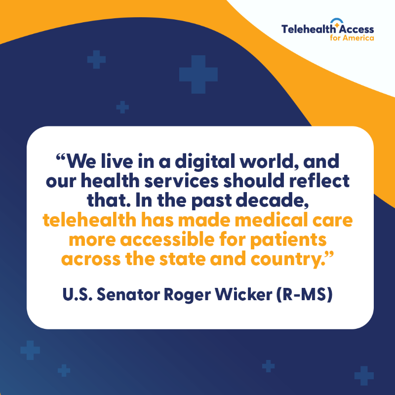 TAforAmerica's tweet photo. 👏 We applaud lawmakers like @SenatorWicker for their commitment to enacting permanent #telehealth solutions. 

Learn more: