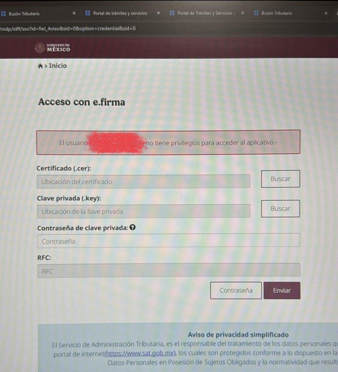 aniux456's tweet photo. Ayuda @SATMX me sale este error al intentar entrar a mi buzón tributario https://t.co/MiZeLmjdS4