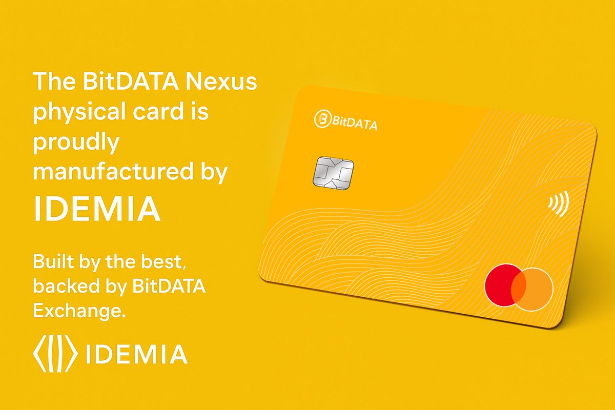 🛡 The BitDATA Nexus physical card is proudly manufactured by IDEMIA — the global leader in secure identity and card technology. Built by the best, backed by <a href="/BitDATAExchange/">BitDATA Exchange Global</a>
A high-trust, high-quality platform for global crypto payments.  #NexusCard #Web3Security #CryptoPayments