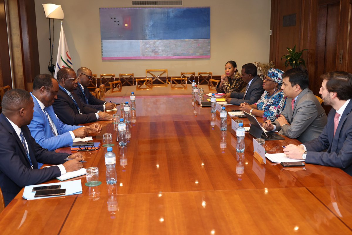 Ngozi Okonjo-Iweala (@noiweala) on Twitter photo Happy to welcome MC14 Chair, H.E <a href="/MbargaAtangana1/">MBARGA ATANGANA LUC MAGLOIRE</a>, Minister of Commerce of Cameroon to our WTO@30 Event. Many thanks to His Excellency and the Government of Cameroon for hosting @WTO’s MC14. Happy to learn that preparation is well underway. Also with Ambassador Salomon Eheth. Happy to welcome MC14 Chair, H.E <a href="/MbargaAtangana1/">MBARGA ATANGANA LUC MAGLOIRE</a>, Minister of Commerce of Cameroon to our WTO@30 Event. Many thanks to His Excellency and the Government of Cameroon for hosting @WTO’s MC14. Happy to learn that preparation is well underway. Also with Ambassador Salomon Eheth.