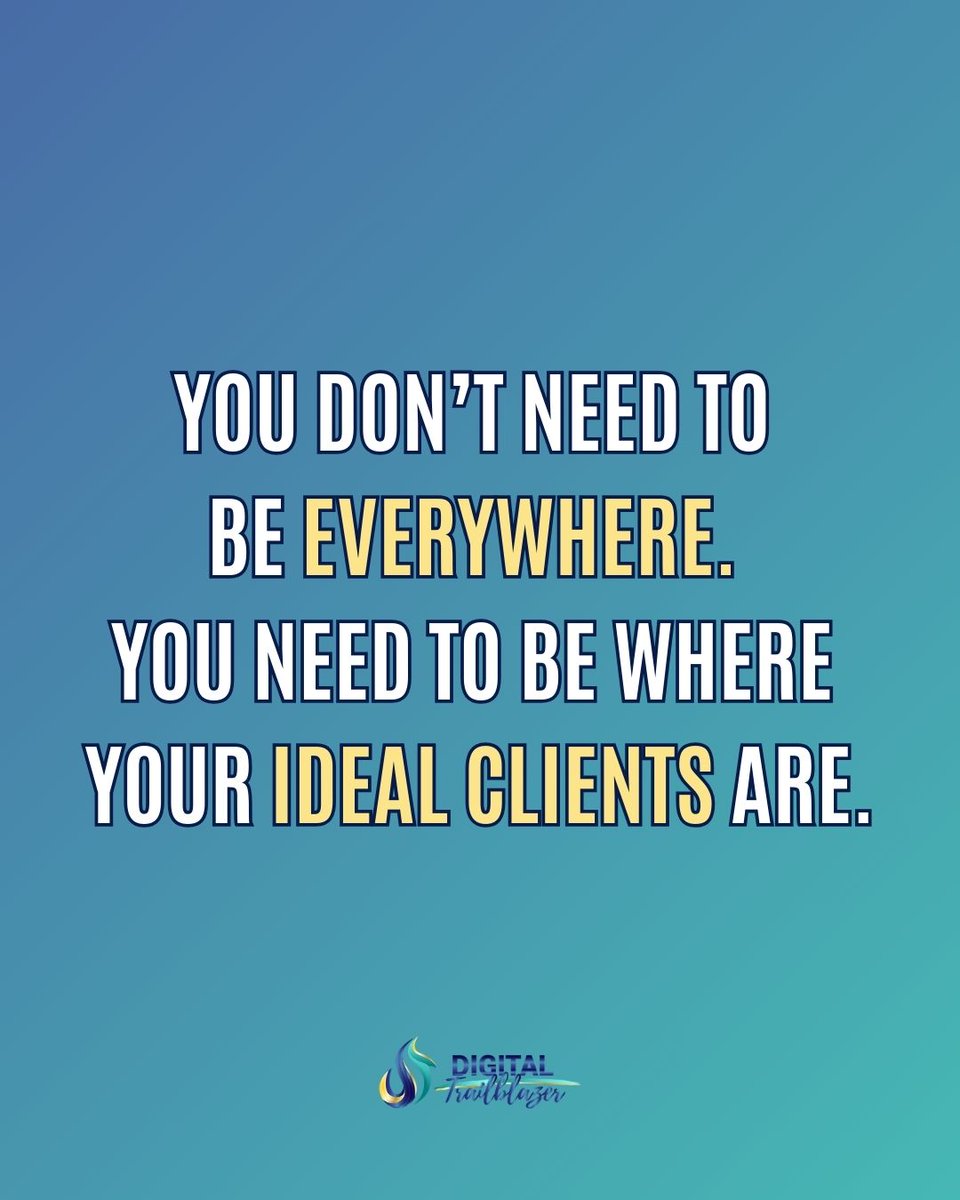 DgtlTrailblazer's tweet image. You don’t have to post on every platform to grow your business.

You just need:

✔️ One platform where your audience is active.

✔️ A strong message that cuts through the noise.

✔️ A simple strategy that actually works.

#OnlineMarketing #CoachingBusiness #ContentThatWorks