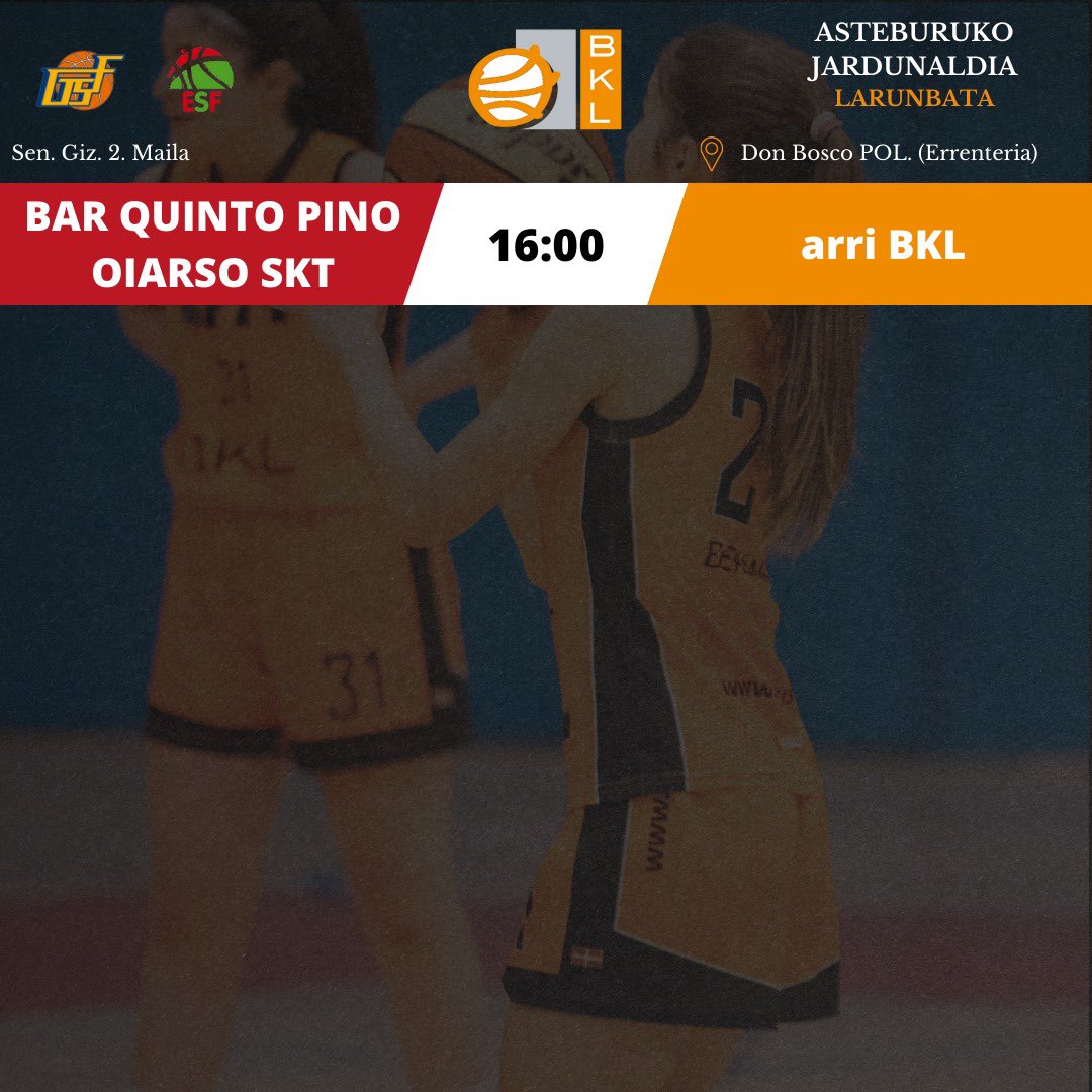 Badatoz oporrak baina lehenengo, jardunaldi hau dugu!😏

Ya vienen las vacaviones, pero primero, nos toca esta jornada!😏

JO TA KE BKL, AURRERA!🧡