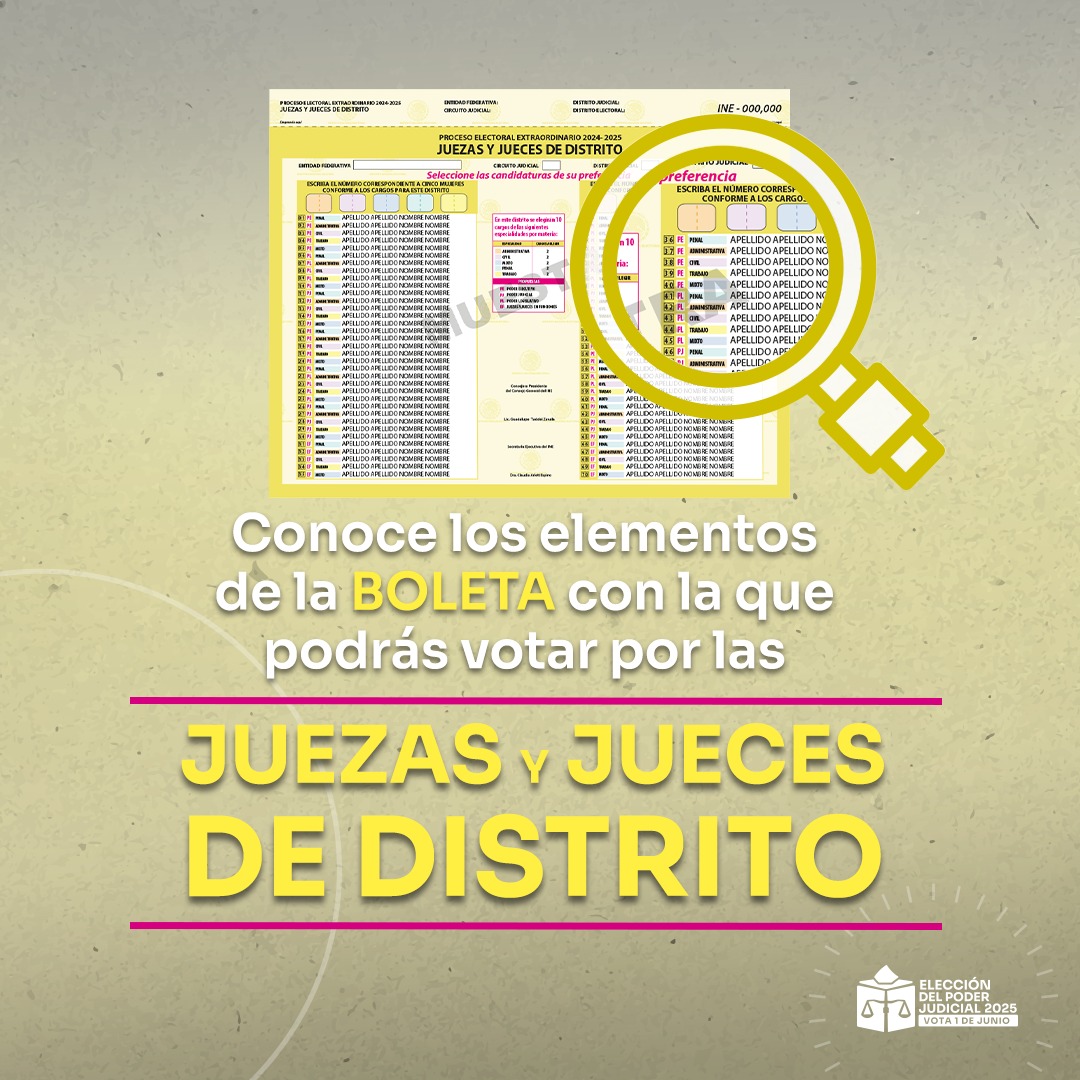 INEMexico's tweet photo. #ABCpoderJudicialMX ¿Cómo votar por Juezas y Jueces de distrito?

🔹 Ubica las listas de candidaturas: mujeres a la izquierda, hombres a la derecha.
🔹 Identifica los números de quienes quieres elegir.
🔹 Anótalos en los recuadros con dos dígitos (ej. 01, 02, 03).

#VotaPoderJudicial2025mx