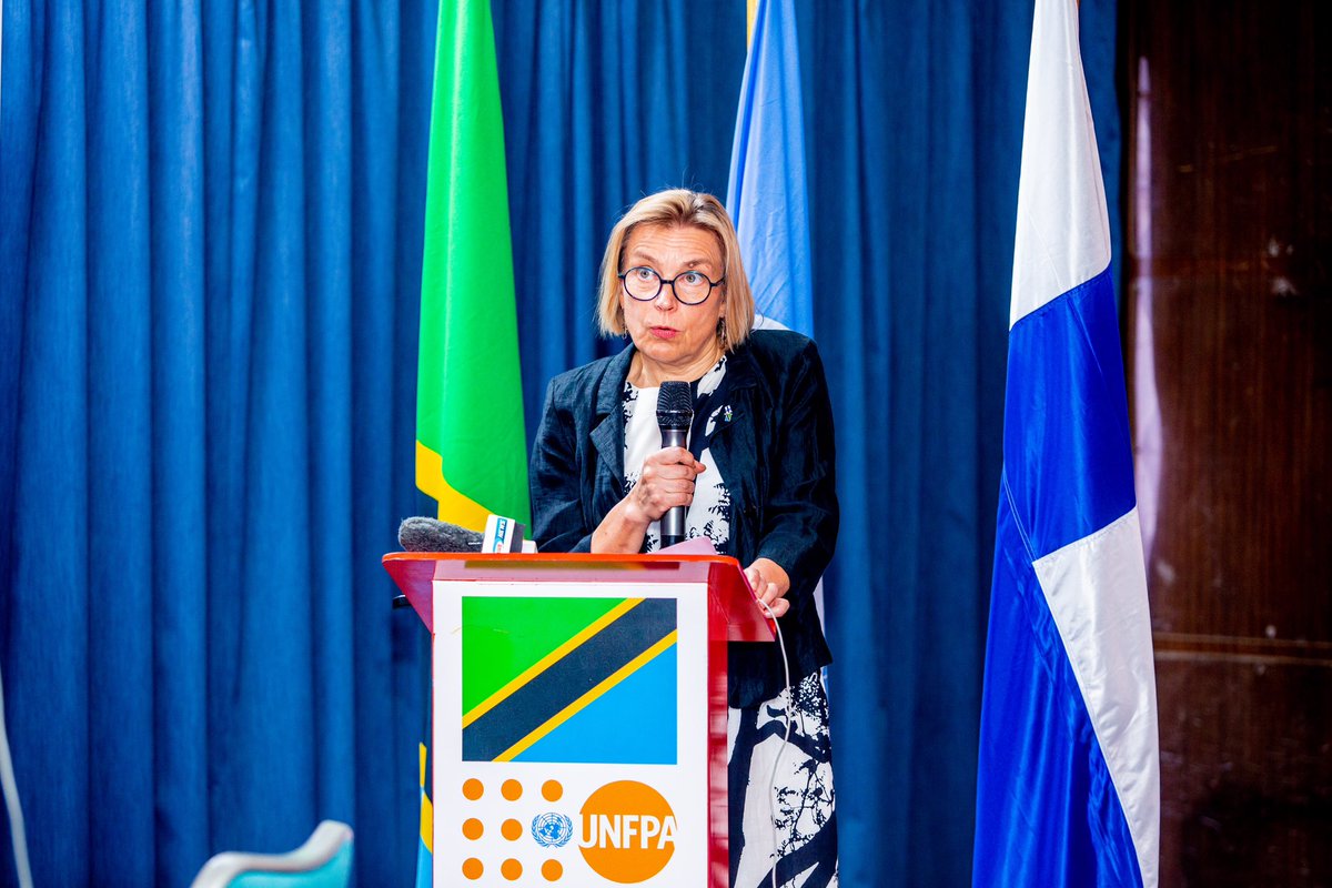 SemaTanzania's tweet photo. “Finland’s foreign policy prioritizes #GenderEquality #CLHY proves that investing in women’s choices transforms societies. Ending #GBV requires cross-sector action. Tanzania’s progress like disability-inclusive policies is a model for global change.” Ms. Sanna-Liisa Taivalmaa, Deputy Head of Cooperation from @FinnishEmbTZ