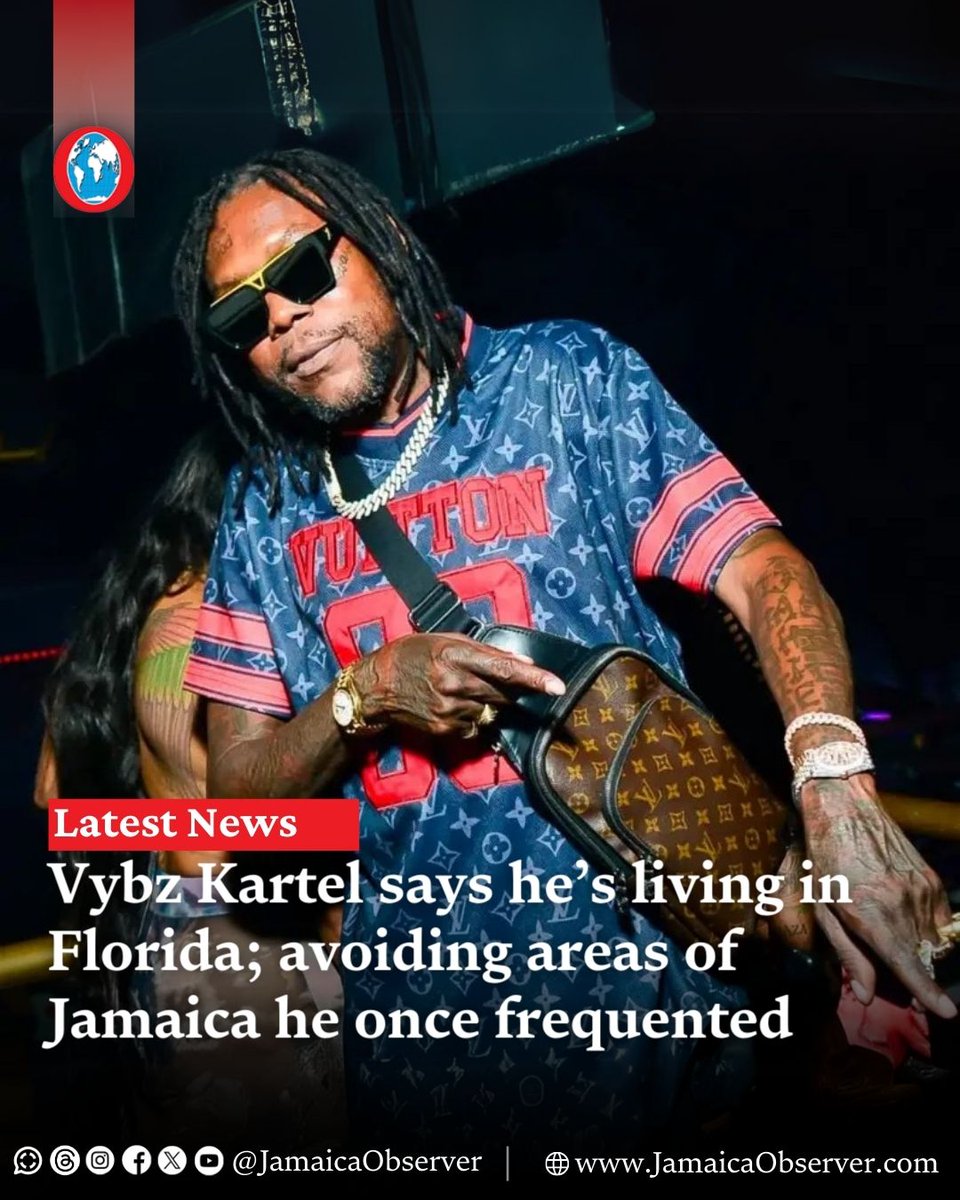 JamaicaObserver's tweet photo. Jamaica’s dancehall superstar, Vybz Kartel, has stated that he’s now living in Florida in the United States. He made the disclosure during an appearance on The Breakfast Club Friday morning during a stop in New York.
https://t.co/bR1sGR6NFe https://t.co/EvJaf2SFZb