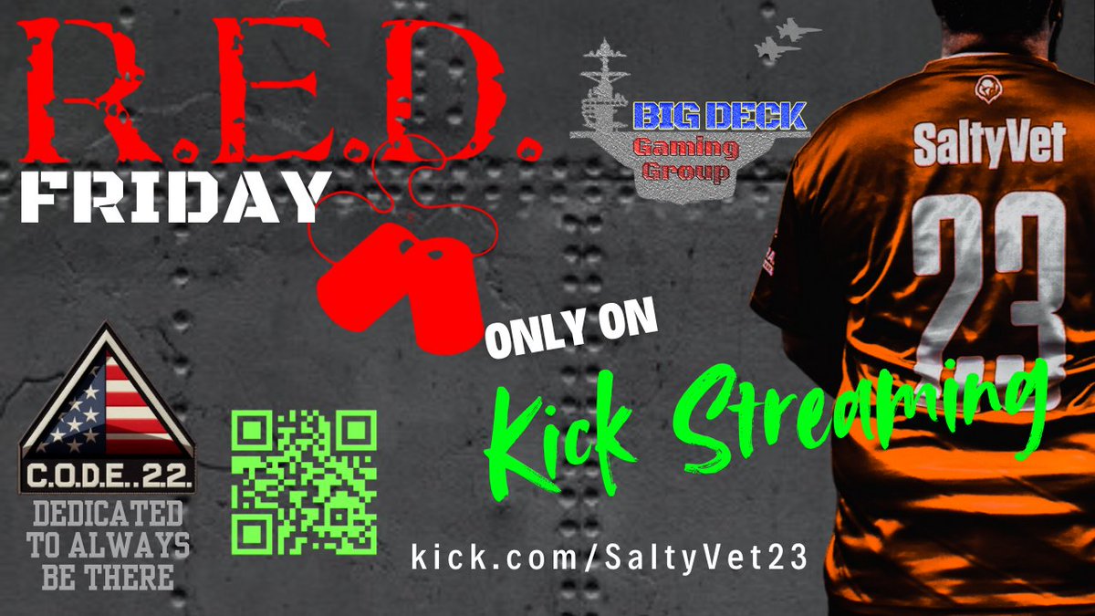SaltyVet23's tweet photo. Alright, I know it's been a minute, but we're goin LIVE tonight for our #REDFriday stream! Got updates for ya on where I've been and plans for streams going forward. Make sure those NOTIS are on! 

https://t.co/PogRAGVBlN

#BigDeckGG #RegimentGG #CODE22 #RememberEveryoneDeployed https://t.co/lhY2J5l7Tu
