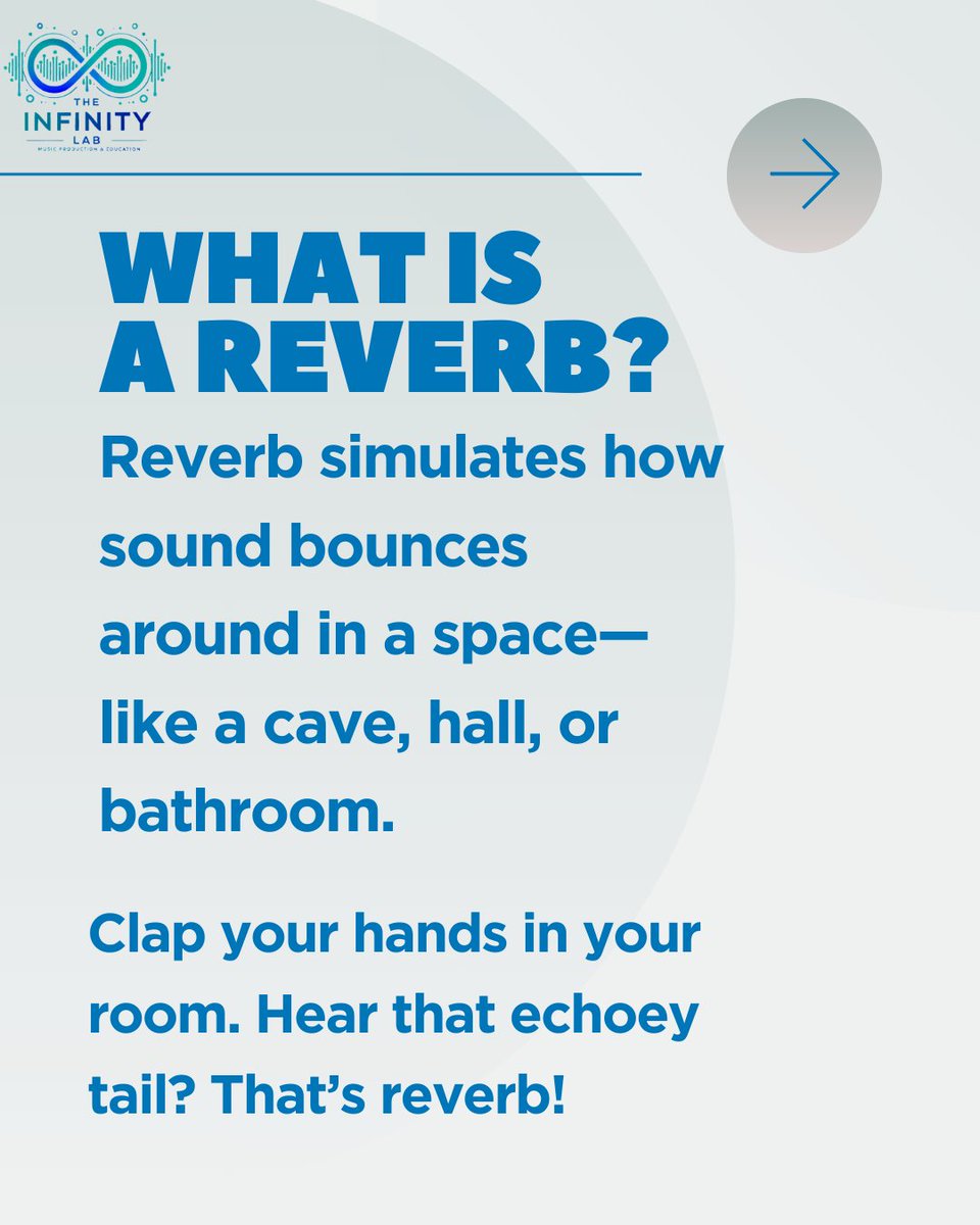 TheInfinityLab's tweet photo. Ever shouted into a cave and heard your voice bounce back like a ghost with commitment issues?
Yeah, that’s reverb — and it’s more than just echo’s cooler cousin. 🌀🎙️
#TheInfinityLab #LabMeUp #ReverbExplained #MusicProductionTips #SoundDesign #MusicJargon  @infdb_official https://t.co/TGwgqoEoYh