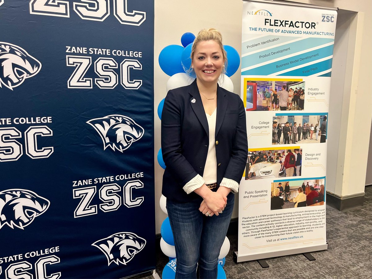 kmbertke's tweet photo. Got to represent @TheOACC at @ZaneStateC’s STEM Combine today! Over 100 students from Buckeye Trail &amp; Zanesville City Schools got to explore everything from drones &amp; robotic arms to medical labs &amp; energy bikes. 💉🚲💡🔬Awesome to see so much curiosity and creativity in action! 🐯 https://t.co/hcaCSif1d4