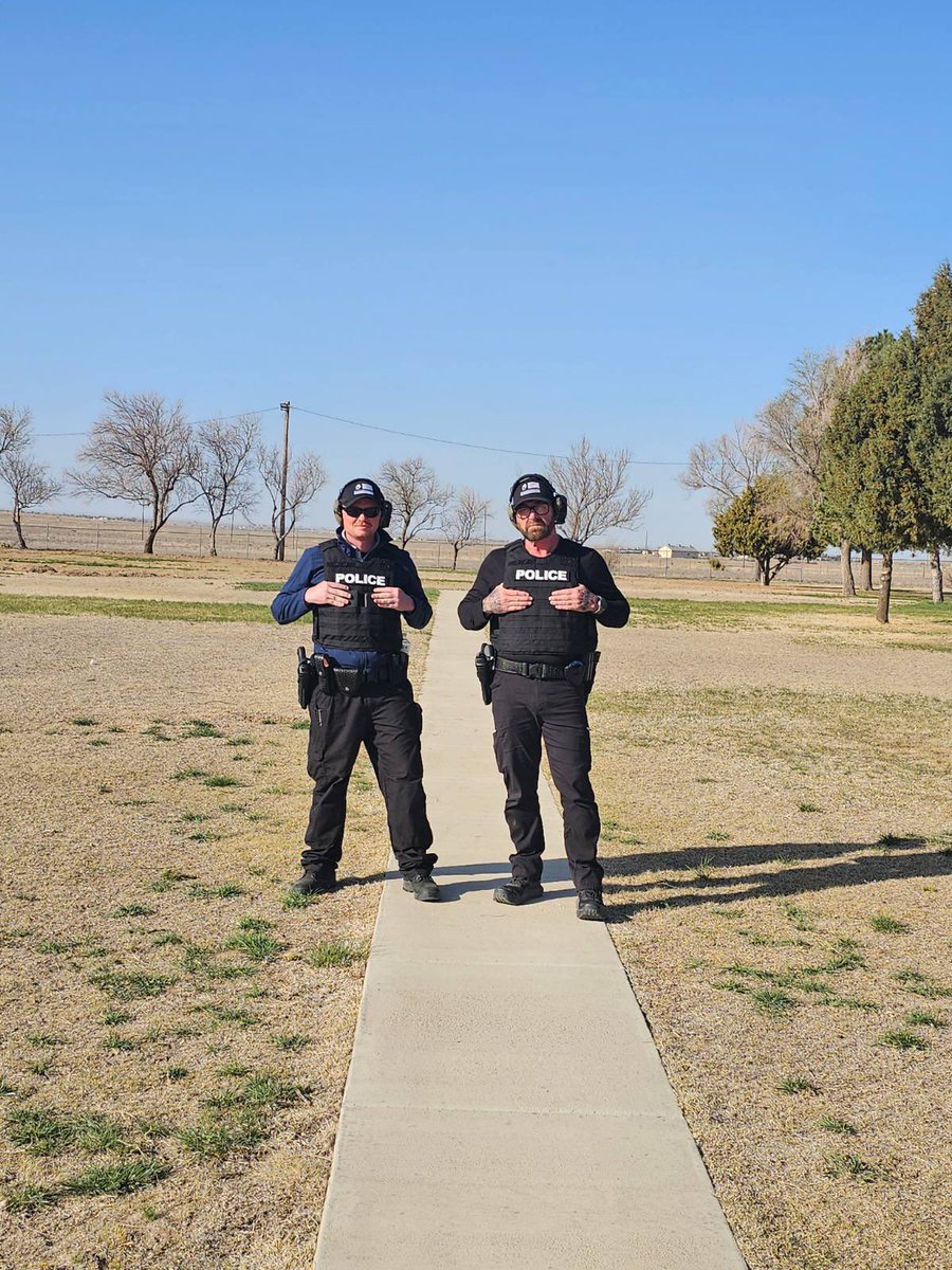 SterlingPDCO's tweet photo. 🚨 *Sterling PD's Finest in the Making!* 🚨  

Our Otero Police Academy cadets, Wyatt Hill & Randy Priest, are just ONE MONTH from graduation, and they're bringing the HEAT! 🔥 Check 'em out about to dominate range day—poppin’ targets and perfecting their aim like the future crime-fighting champs they are! 💪👮‍♂️  

Who’s ready to see these two rock the badge? 🙌 #SterlingPD #OteroAcademy #CadetCraze #RangeDayVibes