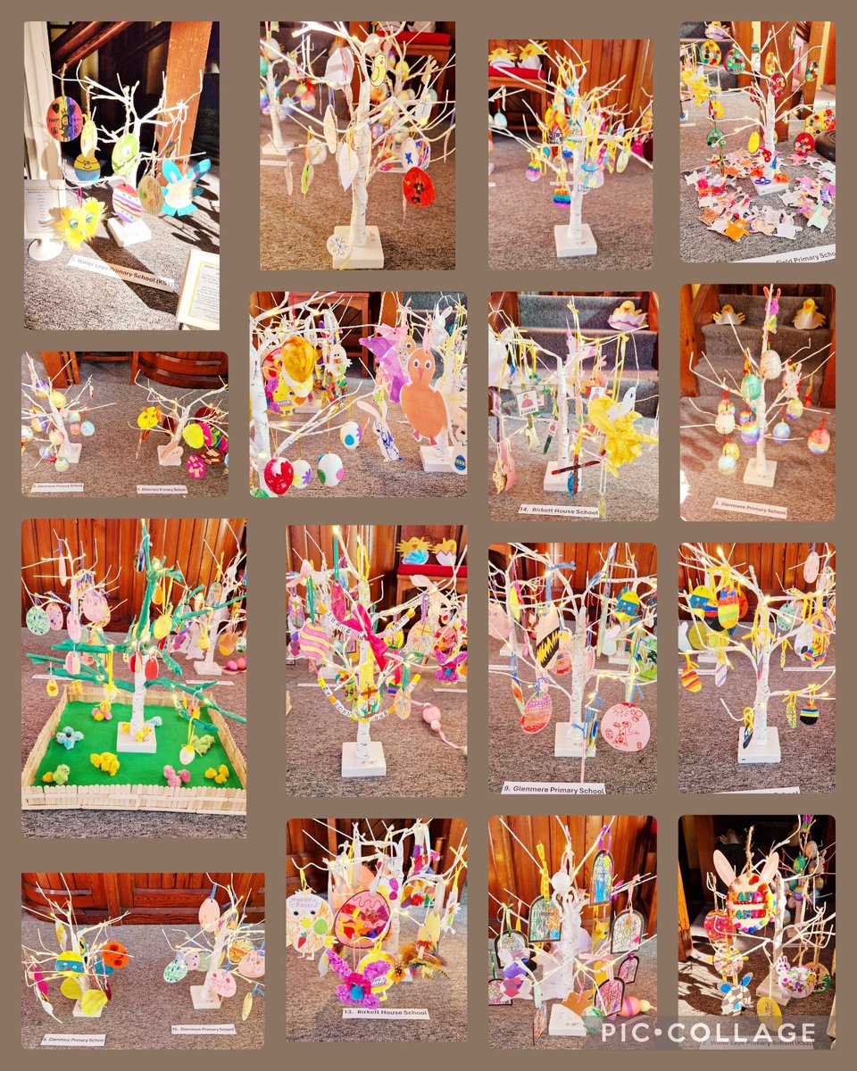 🐥 The Easter trees, created by local primary schools, are all set up ready for tomorrow's 🏵 Spring Fayre 🌼. Make sure you come along and vote for your favourite! 🐥